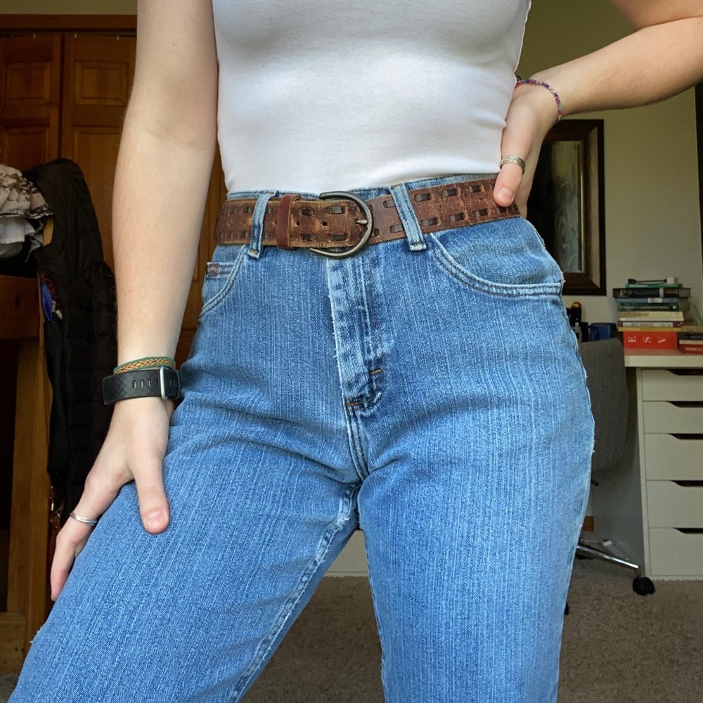 brown leather belt